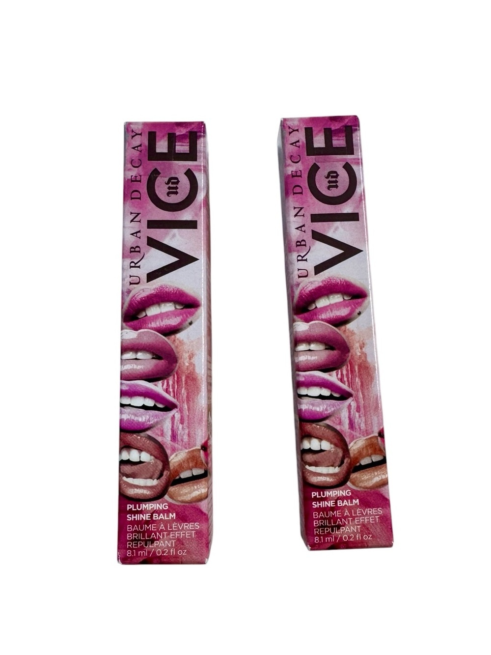 NEW TWO Urban Decay Lip Balm Vice Plumping Lip Color Extra FACTORY SEALED .2 Oz.